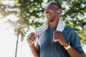 Active healthy man benefiting from vitamins for mens sexual health